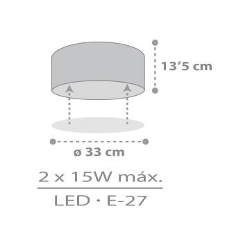 Dalber 42006E - Dětské stropní svítidlo COLOR LIGHT 2xE27/15W/230V bílá