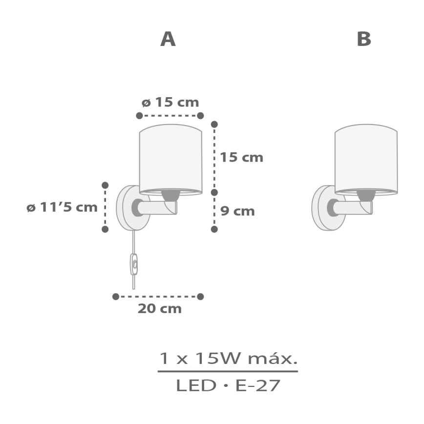 Dalber 60629 - Dětské nástěnné svítidlo RHICO AND CROCO 1xE27/15W/230V