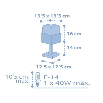 Dalber 63161T - Dětská lampička PANDA 1xE14/40W/230V modrá