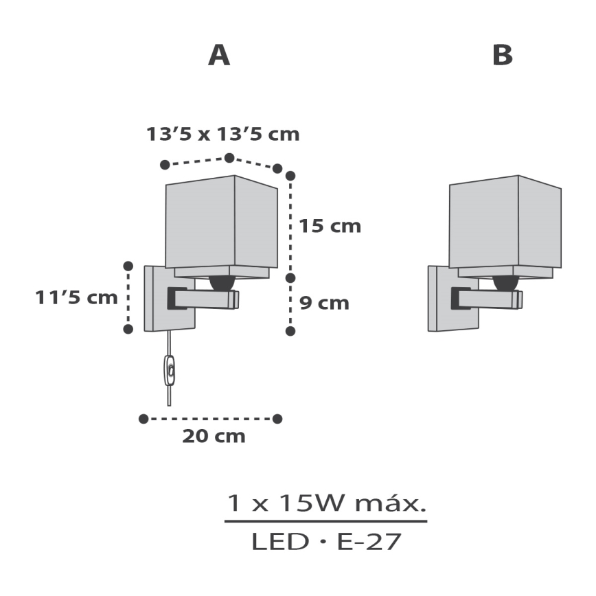 Dalber 63379 - Dětské nástěnné svítidlo LITTLE PIXEL 1xE27/15W/230V