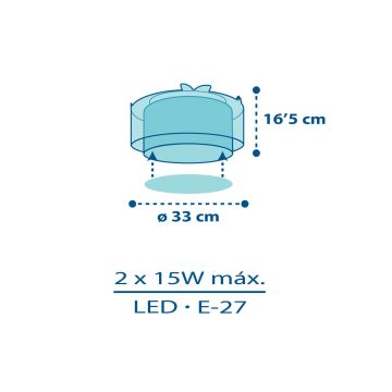 Dalber 76116 - Dětské stropní svítidlo JUNGLE 2xE27/15W/230V