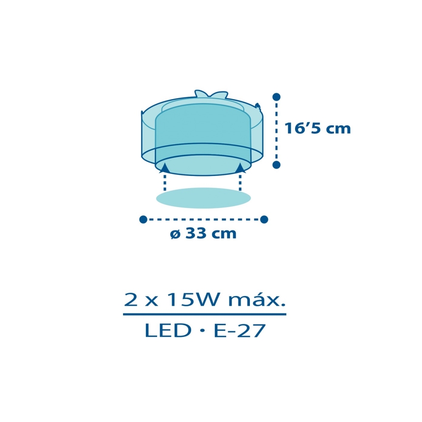 Dalber 76116 - Dětské stropní svítidlo JUNGLE 2xE27/15W/230V