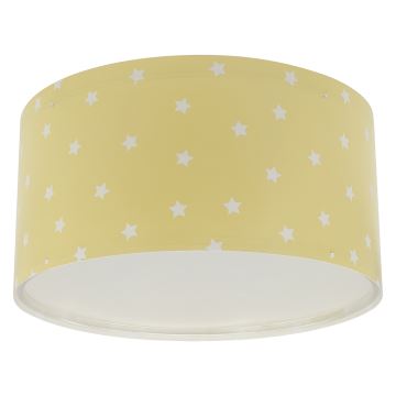 Dalber 82216A - Dětské stropní svítidlo STAR LIGHT 2xE27/60W/230V žlutá