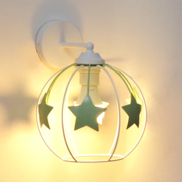 Dětská nástěnná lampa STARS 1xE27/15W/230V zelená/bílá