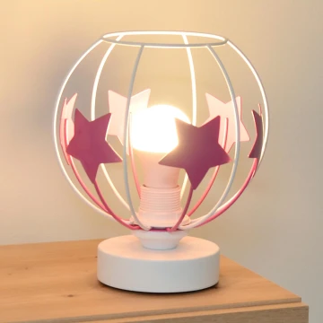 Dětská stolní lampa STARS 1xE27/15W/230V růžová/bílá