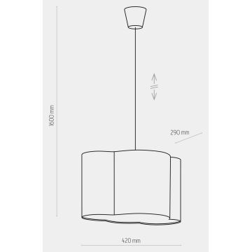 Dětský lustr na lanku CLOUD 1xE27/25W/230V růžová