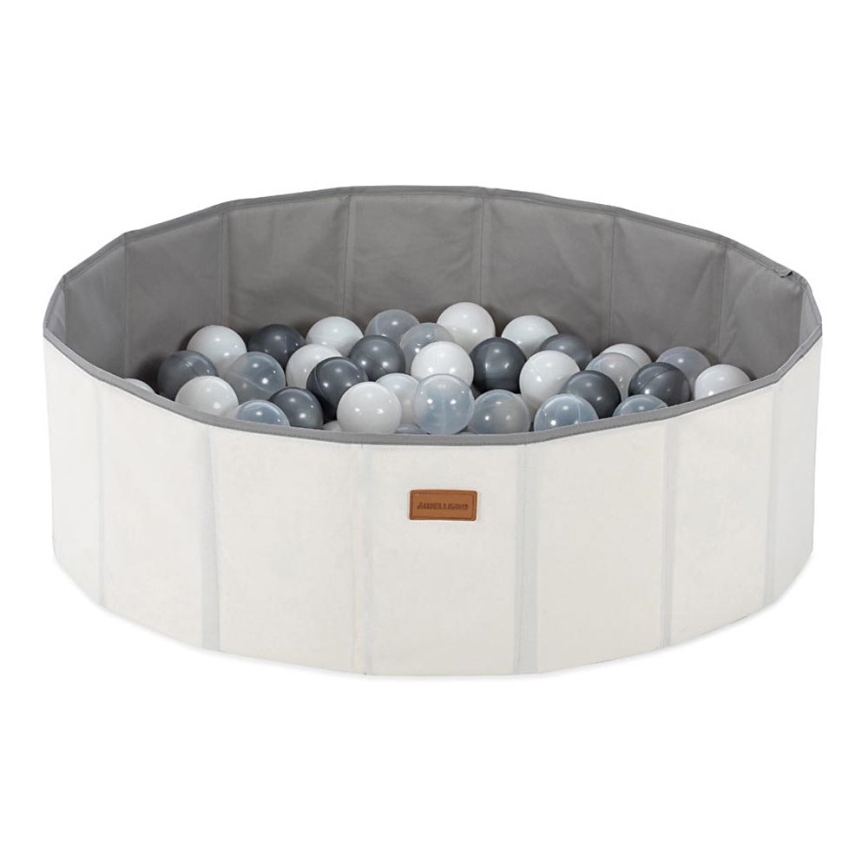 Dětský suchý bazén s míčky pr. 80 cm bílá/šedá
