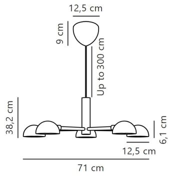 DFTP by Nordlux - Lustr na lanku NOMI 5xE14/8W/230V černá