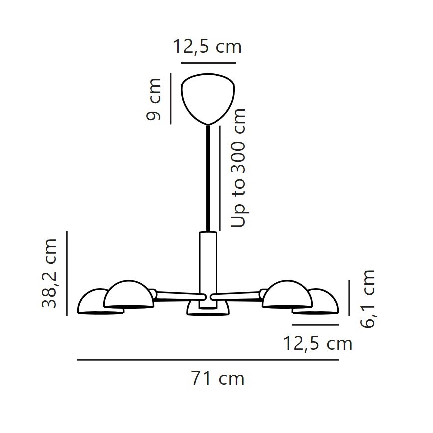 DFTP by Nordlux - Lustr na lanku NOMI 5xE14/8W/230V černá