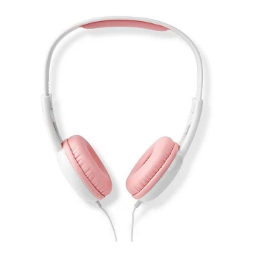 Drátová sluchátka růžová / bílá