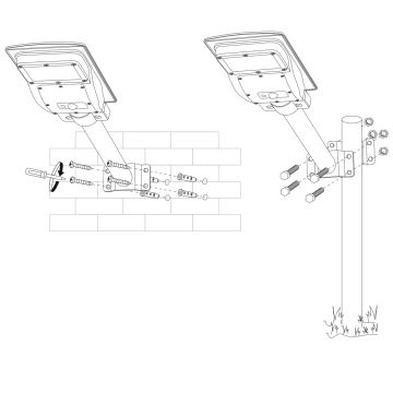 Držák pro pouliční lampu s montážní sadou STREET černá