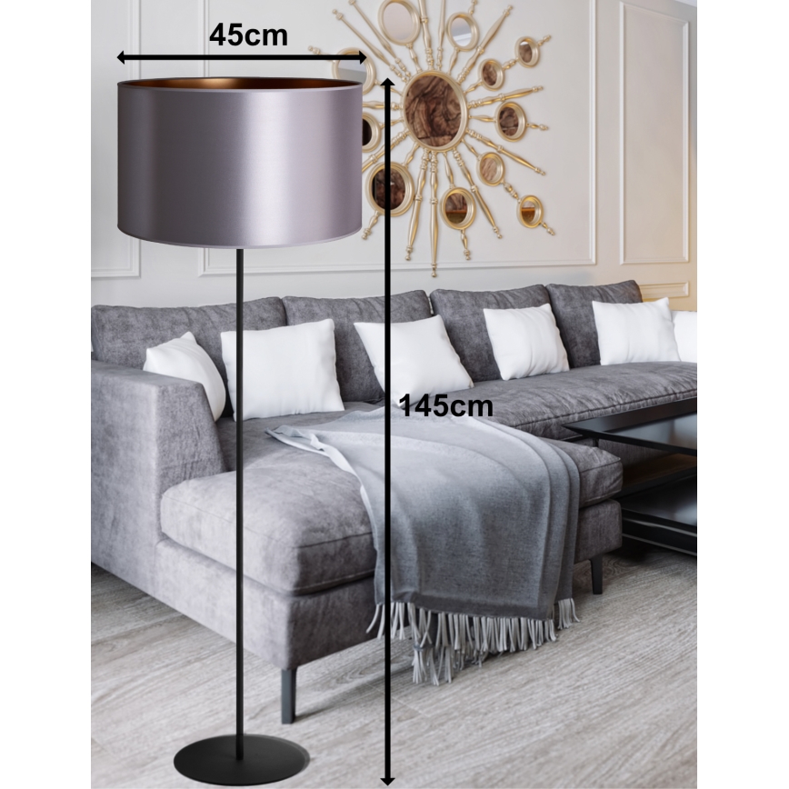 Duolla - Stojací lampa CANNES 1xE27/15W/230V 45 cm stříbrná/měděná/černá