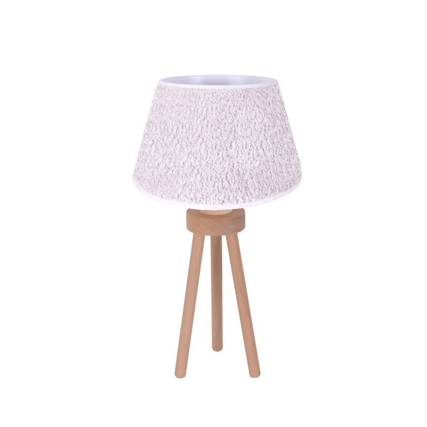 Duolla - Stolní lampa BOUCLE 1xE27/15W/230V bílá/dřevo