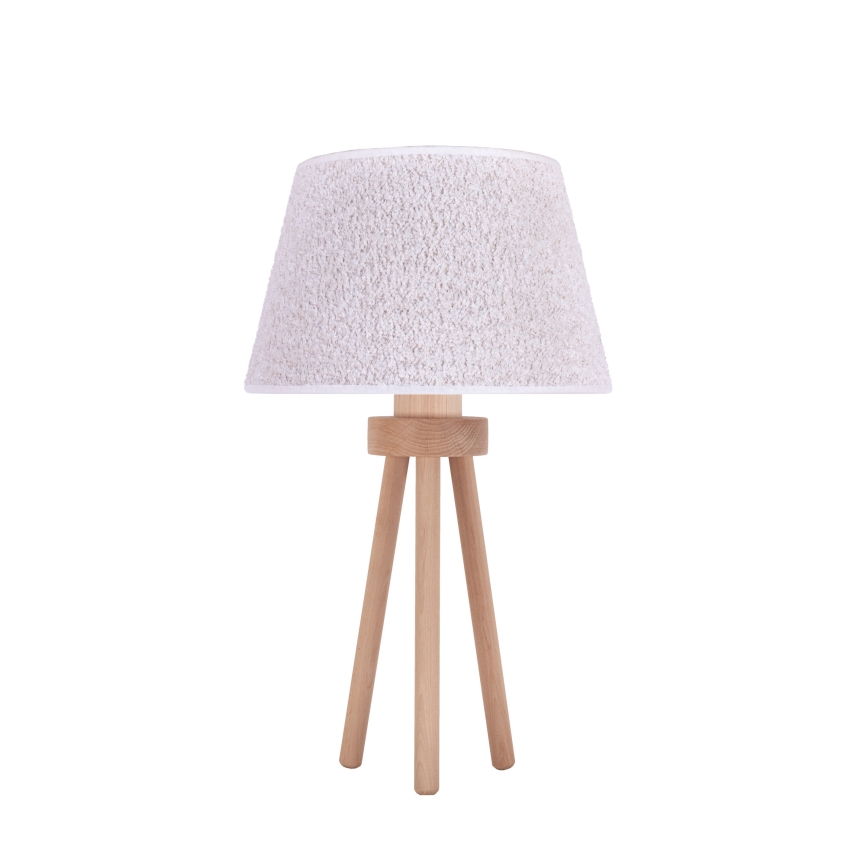 Duolla - Stolní lampa BOUCLE 1xE27/15W/230V bílá/dřevo