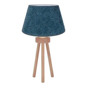 Duolla - Stolní lampa BOUCLE 1xE27/15W/230V tyrkysová/dřevo