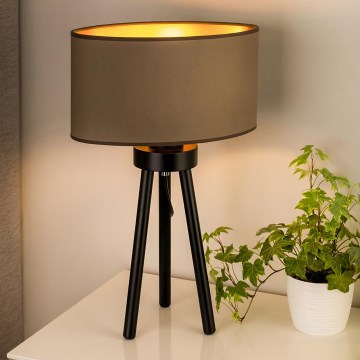 Duolla - Stolní lampa OVAL VEGAN 1xE27/15W/230V béžová