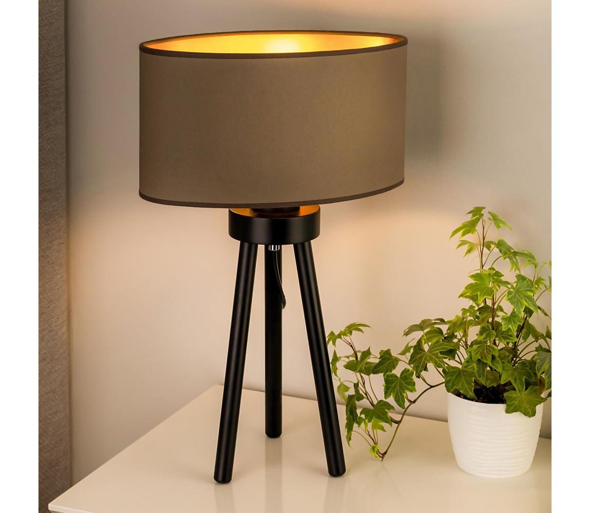   - Stolní lampa OVAL VEGAN 1xE27/15W/230V béžová 