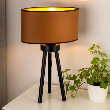 Duolla - Stolní lampa OVAL VEGAN 1xE27/15W/230V hnědá