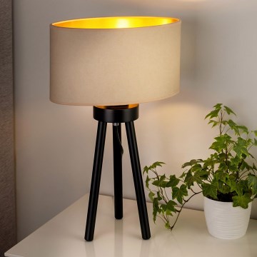 Duolla - Stolní lampa OVAL VEGAN 1xE27/15W/230V krémová