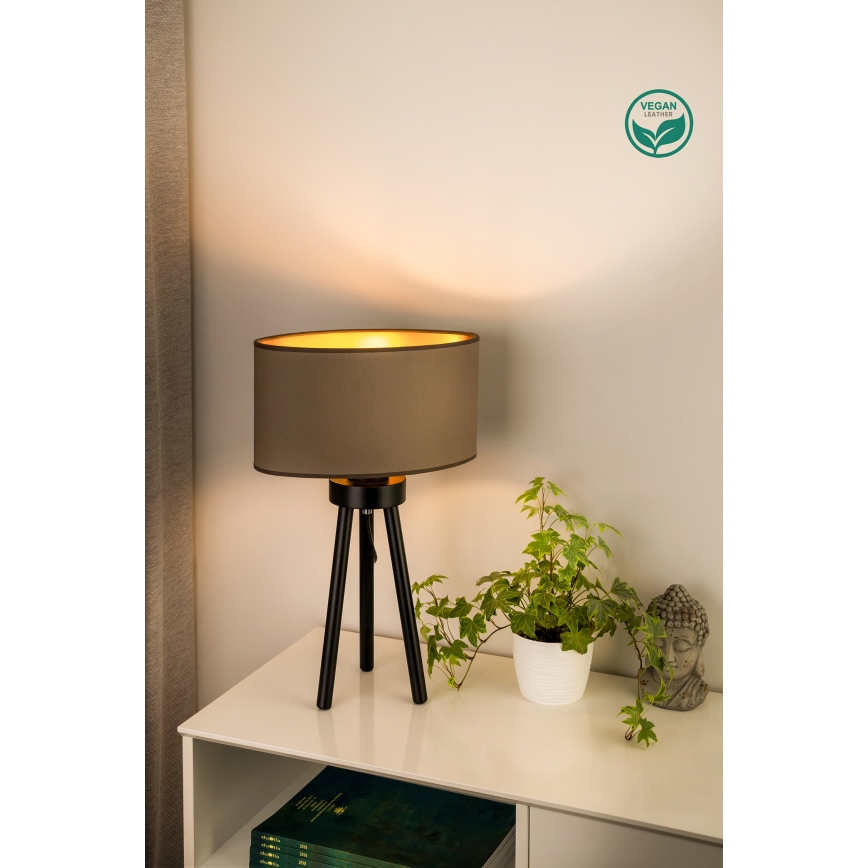 Duolla - Stolní lampa OVAL VEGAN 1xE27/15W/230V pr. 30 cm béžová