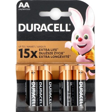 Duracell - 4 ks Alkalická baterie Basic LR06/AA 1,5V 2650 mAh