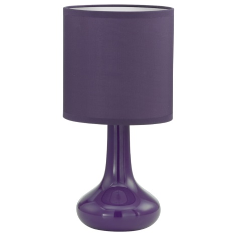 fialová stolní lampa s