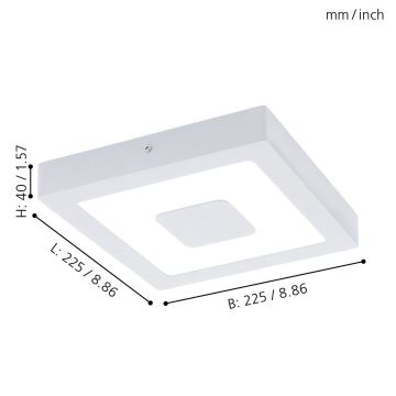 Eglo 33135 - LED Koupelnové stropní svítidlo IPHIAS LED/16,5W/230V 4000K IP44