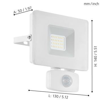 Eglo - LED reflektor se senzorem LED/20W/230V IP44