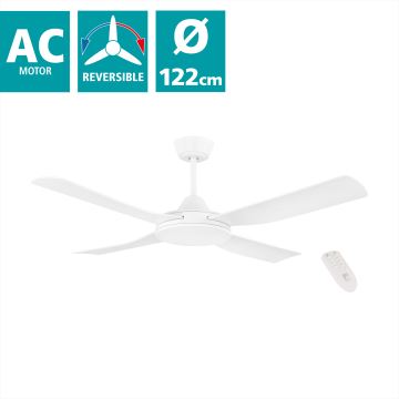 Eglo - Stropní ventilátor 52W/230V + DO bílá