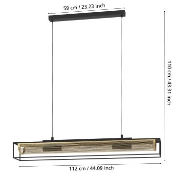 Eglo - Lustr na lanku 4xE27/40W/230V