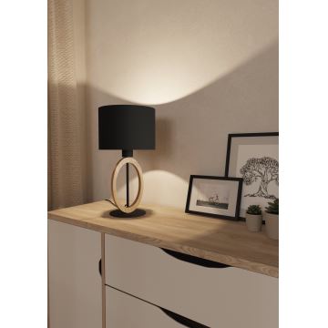 Eglo 56165 - Stolní lampa BASILDON 1xE27/40W/230V černá/hnědá