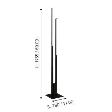 Eglo - LED RGBW Stmívatelná stojací lampa 2xLED/16W/230V černá ZigBee