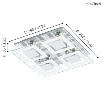 Eglo - LED stropní svítidlo 4xGU10-LED/3W/230V