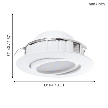 Eglo - SADA 3x LED Stmívatelné podhledové svítidlo PINEDA 1xLED/5,5W/230V