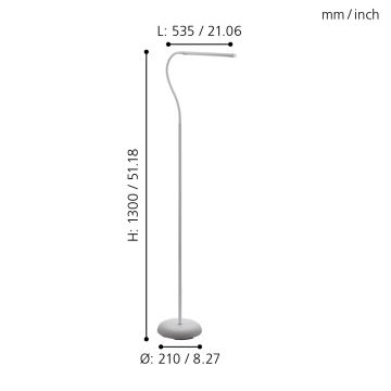 Eglo - LED Stmívatelná dotyková stojací lampa LED/4,5W/230V