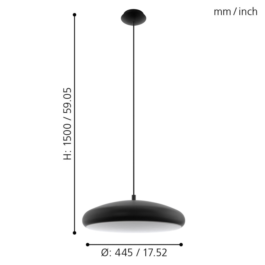 Eglo 96997 - LED RGBW Stmívatelné závěsné svítidlo RIODEVA-C 1xLED/27W/230V