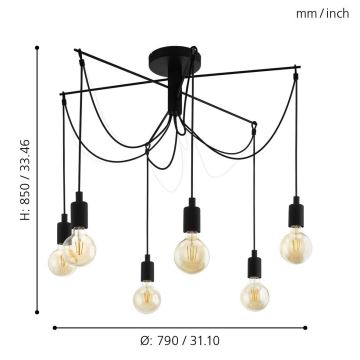 Eglo - Lustr na lanku 6xE27/60W/230V