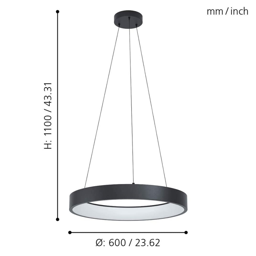 Eglo - LED RGB Stmívatelný lustr na lanku MARGHERA-C LED/27W/230V