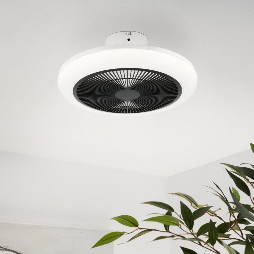 Eglo - LED Stmívatelný stropní ventilátor LED/25,5W/230V černá + dálkové ovládání