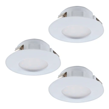 Eglo - SADA 3x LED Koupelnové podhledové svítidlo PINEDA 1xLED/6W/230V IP44