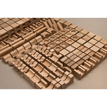 EkoToys - Dřevěné kostky přírodní 220 ks