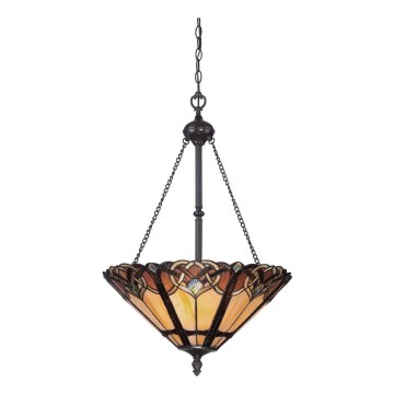 Elstead - Lustr na řetězu Tiffany BELLE 3xE27/100W/230V