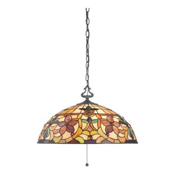 Elstead - Lustr na řetězu Tiffany KAMI 3xE27/60W/230V