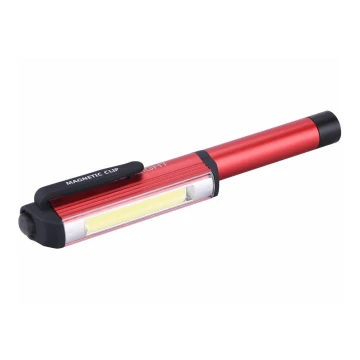 Extol - LED Tužka se svítilnou LED/3W/3xAAA červená/černá