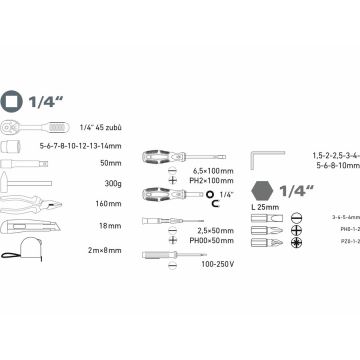 Extol - Sada nářadí 39 ks