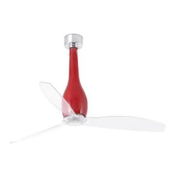 FARO 32002 - Stropní ventilátor ETERFAN červená/čirá pr. 128 cm + dálkové ovládání