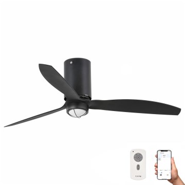 FARO 32043WP-10 - LED Stropní ventilátor MINI TUBE FAN M LED/16W/230V černá pr. 128 cm SMART + dálkové ovládání