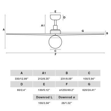 FARO 34277-11L - Stropní ventilátor KLIM M 1xE27/15W/230V dřevo/černá pr. 125 cm + dálkové ovládání