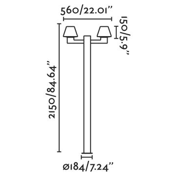 FARO - Venkovní lampa MISTU 2xE27/15W/230V IP44