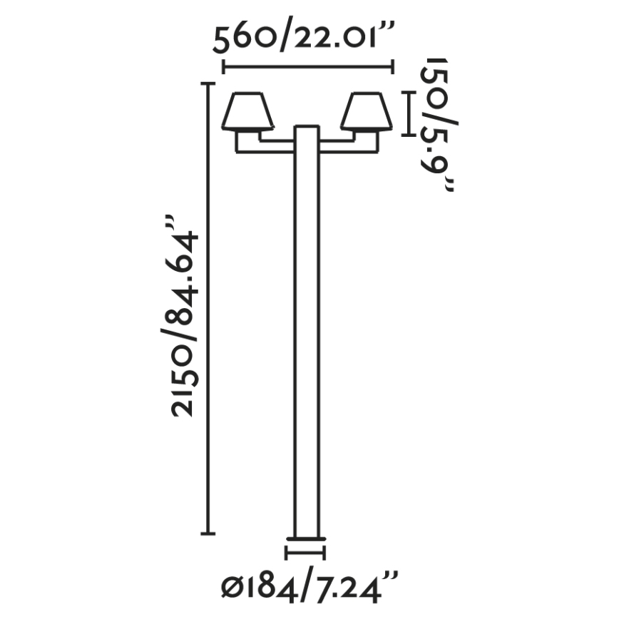 FARO - Venkovní lampa MISTU 2xE27/15W/230V IP44